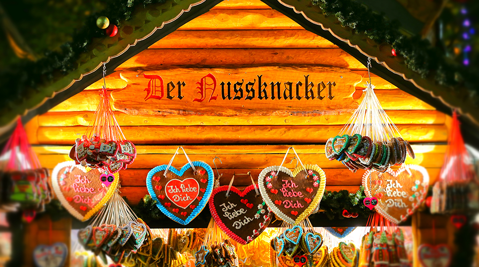 Decoration on a hut at Birmingham's Frankfurt Christmas market